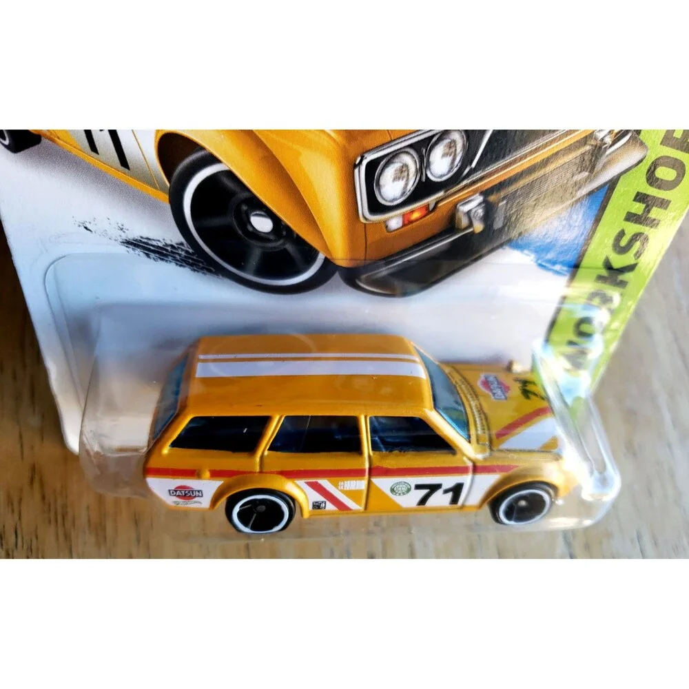 Hot Wheels '71 DATSUN BLUEBIRD 510 WAGON Yellow HW Workshop Night Burnerz 1:64